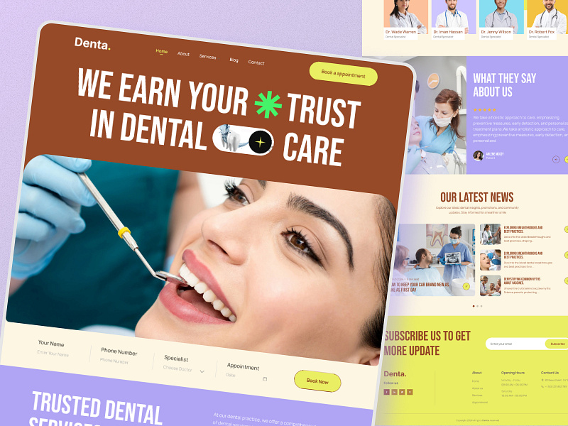 Dental Website Landing Page UI Design best landing page design business landing page dental dental clinic dental health dental landing page dental website dentist dentist website dentistry dentists healthcare landing page landing page design landing page ui modern landing page oral health website top ux ui designer ui ux design ui ux designer