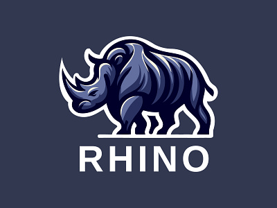 Rhino Logo animal beast big brave club head jungle mascot media modern powerpoint rhino rhino logo strength strong symbol ui ux wild