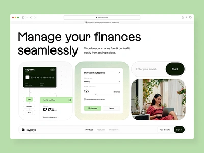 payment management: landing page, website, hero analytics b2c design partner finance finance management finance platform fintech fintech dashboard hero design landing landing page marketing design payments product website saas design web design website design