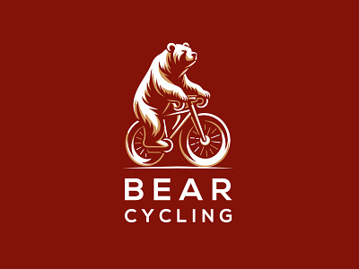 Bear Cycling Logo animal bear cycling beast branding creative logo emblem graphic design ice logo logos minimal logo nature ui ux vector vector file logo warriors wild