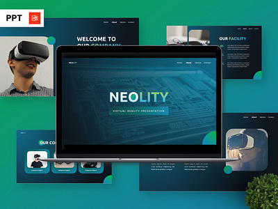 Neolity - Virtual Reality Powerpoint Templates deck infographic metaverse portfolio powerpoint presentation template