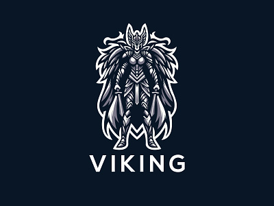 Viking Logo body building crossfit emblem fitness hammer hard helmet iron man masculine muscles mystic mythology strongman vector vikings war