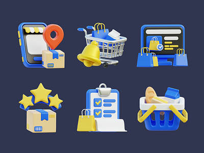 3D Online Shop Element 3d business card cart credit discount element icon money online sale set shop