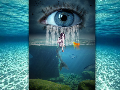 MANIPULATION bisht crying eye fish goldfish graphic design underwater