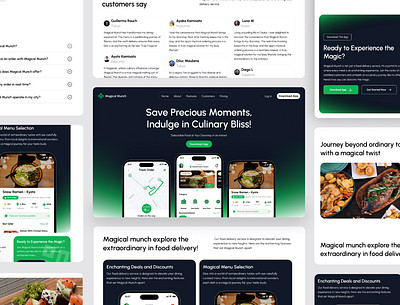 Magical Munch - Food Delivery Website clean delivery design diner fast food food delivery food delivery service home page landing page lunch magical minimalist ui uidesign uiux ux web web design web food delivery website