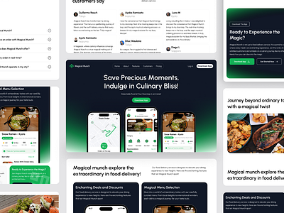 Magical Munch - Food Delivery Website clean delivery design diner fast food food delivery food delivery service home page landing page lunch magical minimalist ui uidesign uiux ux web web design web food delivery website