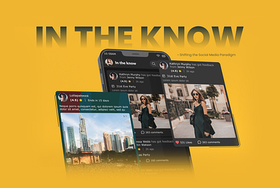 In The know App Design comment feed profile social media tag ui