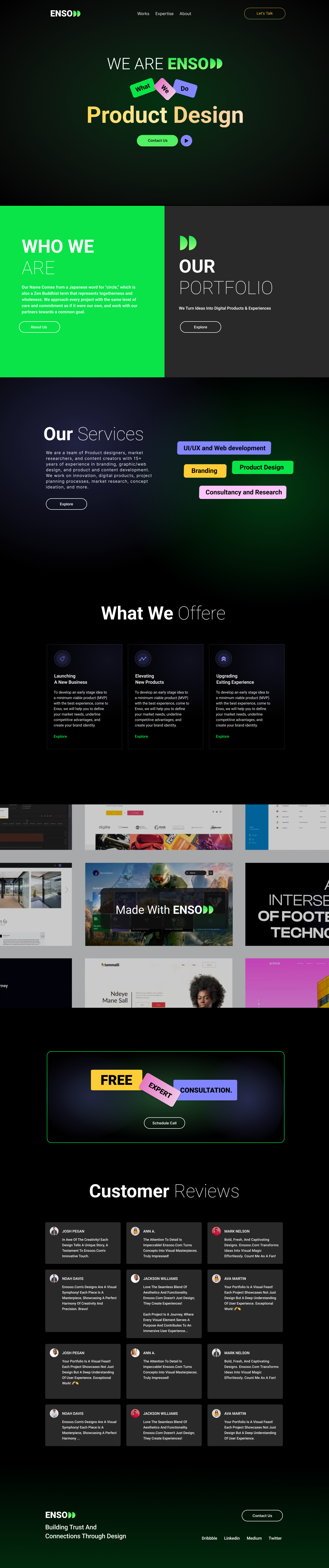 Enso - digital design agency landing page creativeagency designagency designinspiration digitaldesign digitalinnovation dribbbleshowcase interactivedesign techcreativity uiux visualstorytelling webdevelopment
