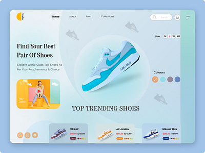 Shoes Website Design design interface product service startup ui ux web website