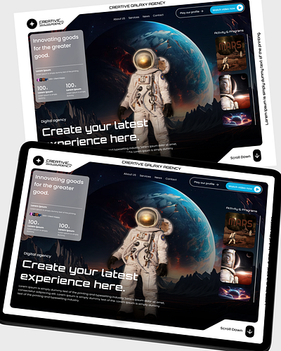 Creative Agency Website | Galaxy Agency 3d animation branding graphic design motion graphics ui