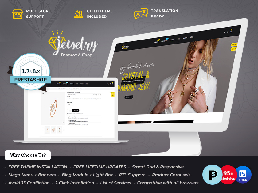 Jewelry Diamond – eCommerce Responsive Theme bridal design diamond diamond online store e commerce ecommerce illustration imitation jewelry jewelry opencart prestashop shopify templatetrip webarchify woocommerce wordpress
