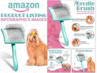 Amazon Listing Infographics Images || Pet Brush a content adobe illustrator adobe photoshop amazon amazon infographics amazon listing amazon listing images ebc graphic design infographics listing listing design listing images