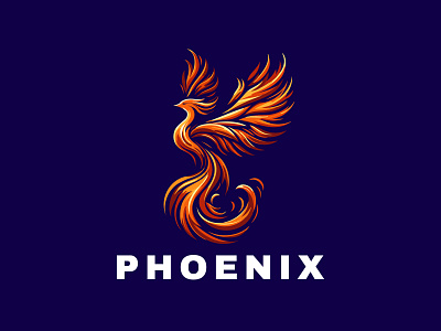 Phoenix Logo bird logo corporate freedom immortality logo luxurious phoenix logo rebirth ui vector wing wings wisdom