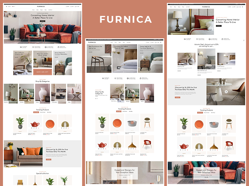 Furnica – eCommerce Theme For Home Decor, Furniture & Crafts art artistic crafts design ecommerce furnica furniture hand crafts illustration makers opencart prestashop shopify template templatetrip woocommerce wordpress