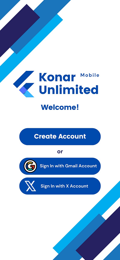 Konar Unlimited Mobile App Welcome Page & Download Now Ad Visual 001 app dailyui graphicdesign ui uix101