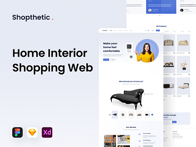 Shopthetic - Home Interior Shopping Web desktop e commerce e commerce furniture furniture home interior ipad landing page marketplace minimal responsive ui design ux design website