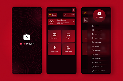 IPTV Player iptv player iptv player design mobile app designing mobile app ui ui user interface user interface design