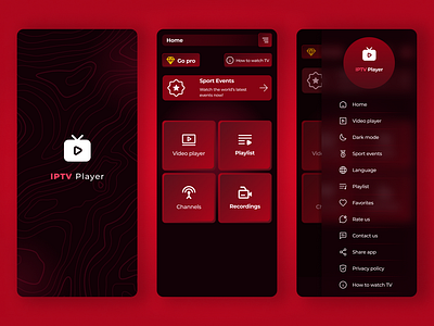 IPTV Player iptv player iptv player design mobile app designing mobile app ui ui user interface user interface design
