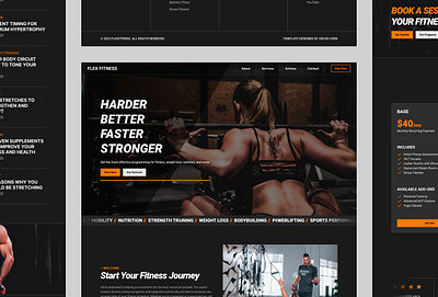 FlexFitness - Fitness Framer Template branding design exercise fitness framer gym template ui user experience user interface ux web design website