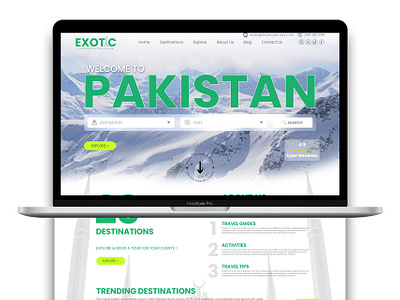 Exotic Journey Pakistan Website Design UI/UX adobe photoshop adobe xd branding google behance graphic design landing page logo muzamil bin ibrahim muzamil ibrahim tour guide travel website uiux website design