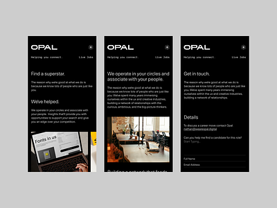 OPAL - Mobile dark design minimal minimalism mobile text type typography ui ux website