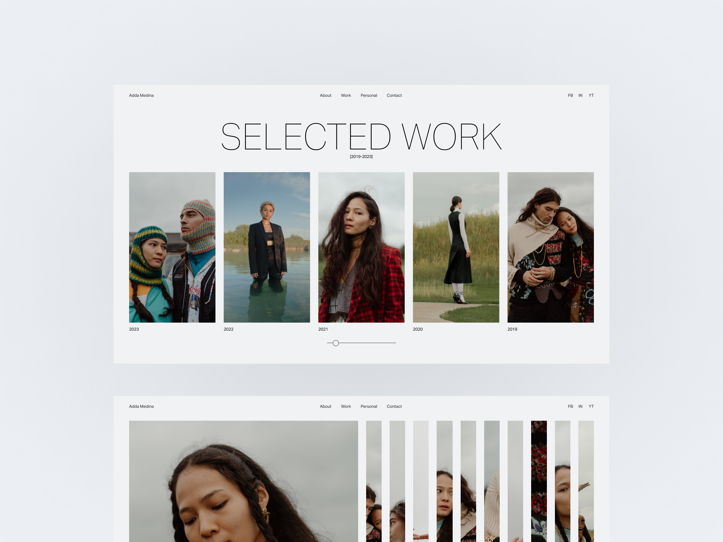 Monochromatic photography portfolio animated black and white clean detail page fashion figma halcyon landing page minimal monochromatic photographer photography photography portfolio photography website portfolio showcase sleek transitions webdesign website