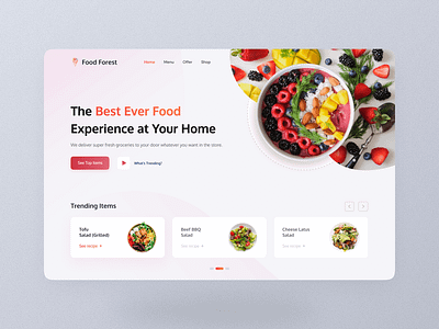 Recipe Learning & Grocery Delivery Service - Web Header delivery food grocery header ui ux web website