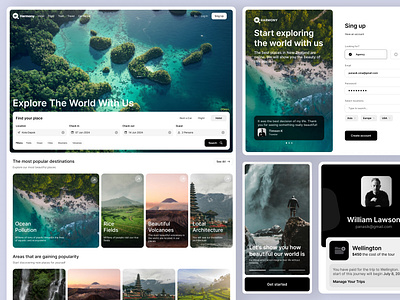 Harmony desktop journey login site tour tour agency travel traveling ui web web design website