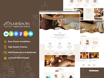 Unison – eCommerce Theme For Spa, Health & Wellness Stores ayurveda beauty bootstrap cosmetics design ecommerce health illustration online store opencart prestashop shopify skin care spa templatetrip unison wellness woocommerce wordpress