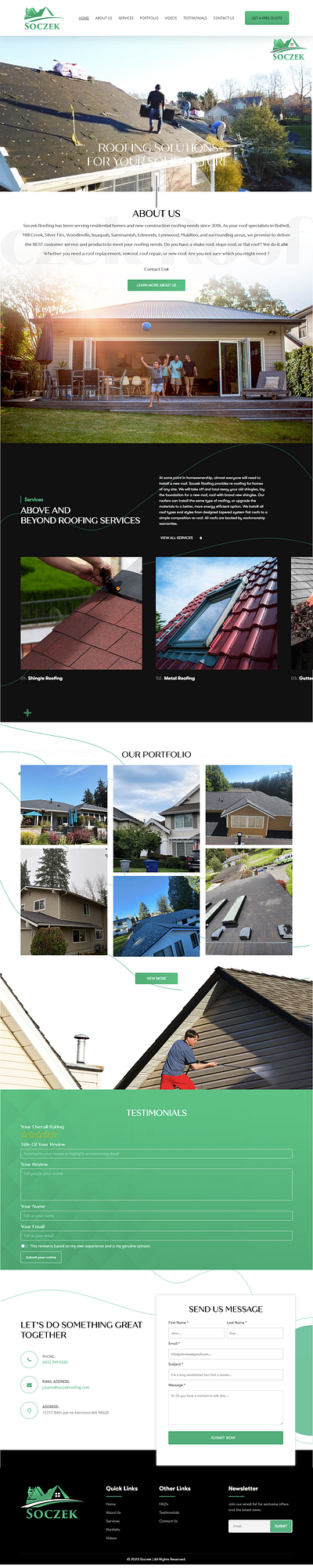 Roofing Website Design graphic design ui