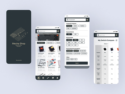 Mecha Shop | Mechanical Keyboard Shop app design e commerce mechanical keyboard mobile ui ux