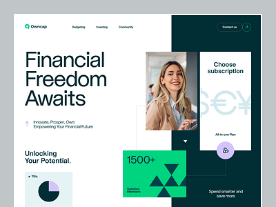 Owncap Website design interface product service startup ui ux web website