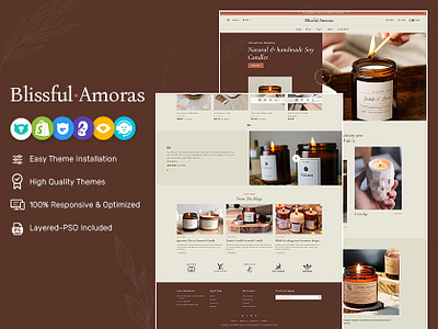Blissful Amoras – Crafted eCommerce Multipurpose Theme ayurveda beauty bioscience blissfulamoras candle clean cosmetics crafted shopify theme design ecommerce handcrafted herbal illustration online store opencart prestashop shopify templatetrip woocommerce wordpress