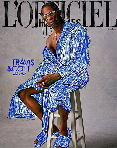 L'Officiel Hommes x Travis Scott | Magazine Cover | Nomehas art director holmes lofficiel pen travis scott