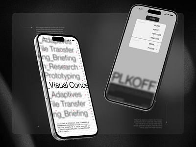 Portfolio website [mobile version] clean design grey menu minimalism mobile portfolio ui ui design ux design website