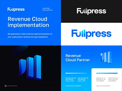 Unused Branding Concept for Fullpress 3d animation branding cloud diagram ecommerce fintech growth identity lepisov lettering logo marketing motion saas sales spline tech typography wordmark