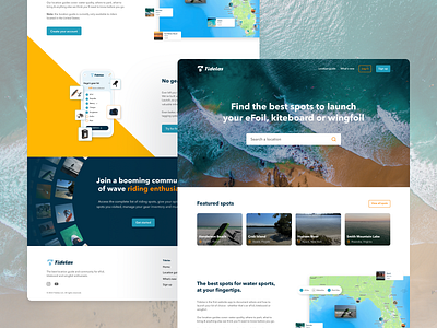 Online surfing community | Website branding community desktop e foil efoil guide location surf ui wave web design website