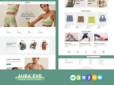 AuraEve – Yoga Wear, Fitness & Sports – Minimal eCommerce Theme aura bootstrap boutique clean design ecommerce eve fashion fitness health minimal online store opencart prestashop responsive shopify sports templatetrip woocommerce wordpress