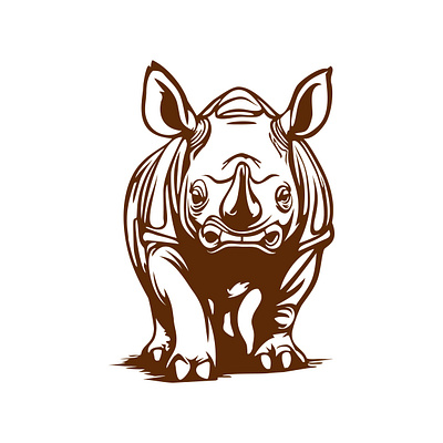 Angry Rhinoceros Illustration animal beast conservation design drawing forest graphic design hand drawn horn illustration jungle rhino rhinoceros strength strong vector wild wildlife zoo