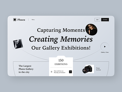 Photo Studio | Gallery Exhibitions | Photography | Website capturing design exhibitions gallery graphic design graphics interface landing page minimal moments photography product service startup ui uiux ux web webdesign website