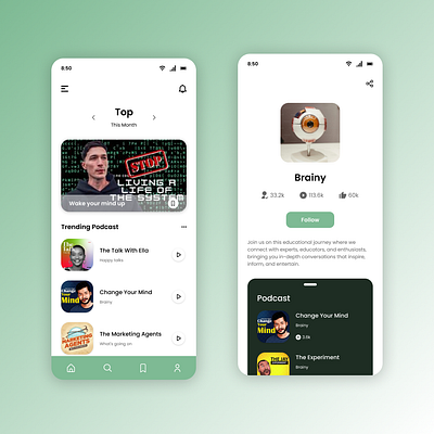 Podcast Mobile App dailyui mobileapp podcast ui uidesign uiux ux uxdesign