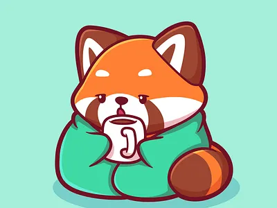 Adorable red panda kawaii red panda red panda cartoon