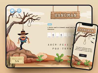 The game Hangman 🤠 design game graphic design hangmangame mobile ui ux web webgame website
