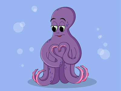 Amorous Octopus animal cute cuteanimal graphic design illustration inlove love pictures prints stikers