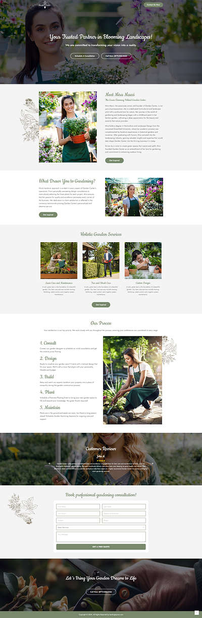 Premium Gardening Services Lead Generation Landing Page design landing page lead generation template wordpress