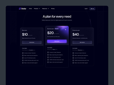 🪄Pricing section - Dark mode clean concept crypto crypto dashboard dark dark mode design finance fintech graphic design interface minimal pricing page pricing section product design ui ux web app web page website