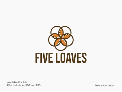 5 Loaves logo - For Sell 5 loaf logo 5 loaves concept 5 loaves logo five loaf five loaves five loaves design loaf logo