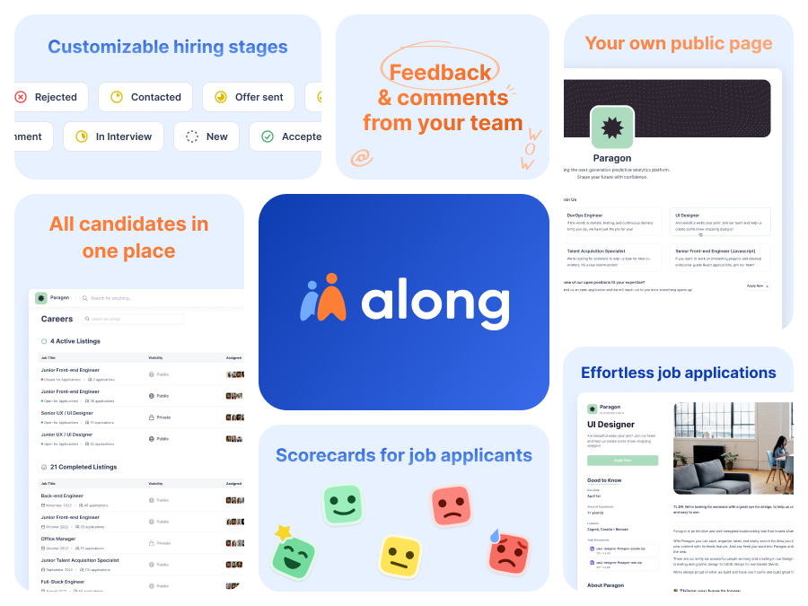 Along – Web design for an HR tool design system product design ui ux web design