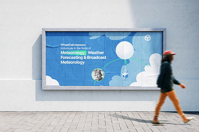 Meteorology day minimal vector banner design for WheelCoin web3 banner banner design blue brand design branding design graphic design green mobility illustration meteorology mobility move to earn post post design poster poster design science sky social media web3