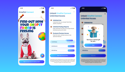 EmoPet Connect - A Dog Emotion Recognition App ai app appdesign artifical inteligence chatgpt design figma mobileapp ui uidesign uiux userinterface